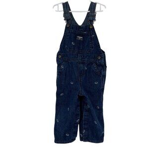 OshKoshBgosh Vestbak Overalls with Embroidered Footballs Size 24mo